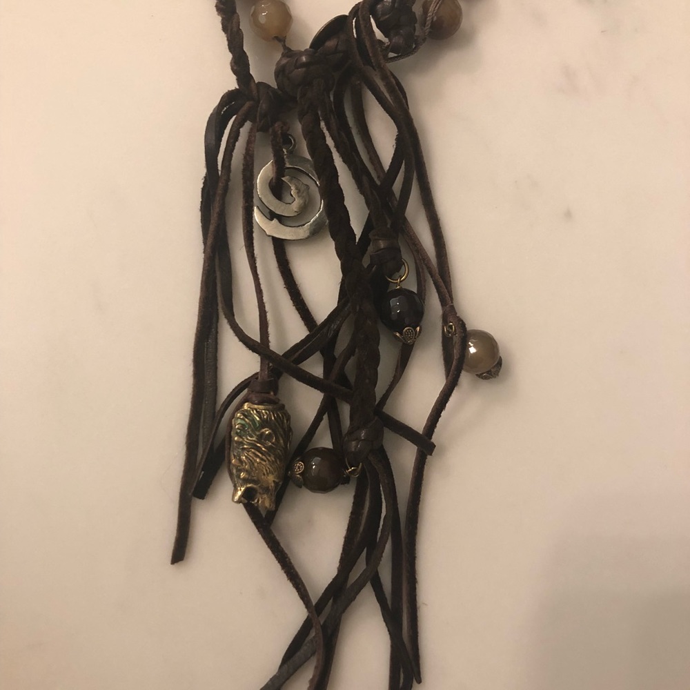 Leather necklace one of a kind, hand-made